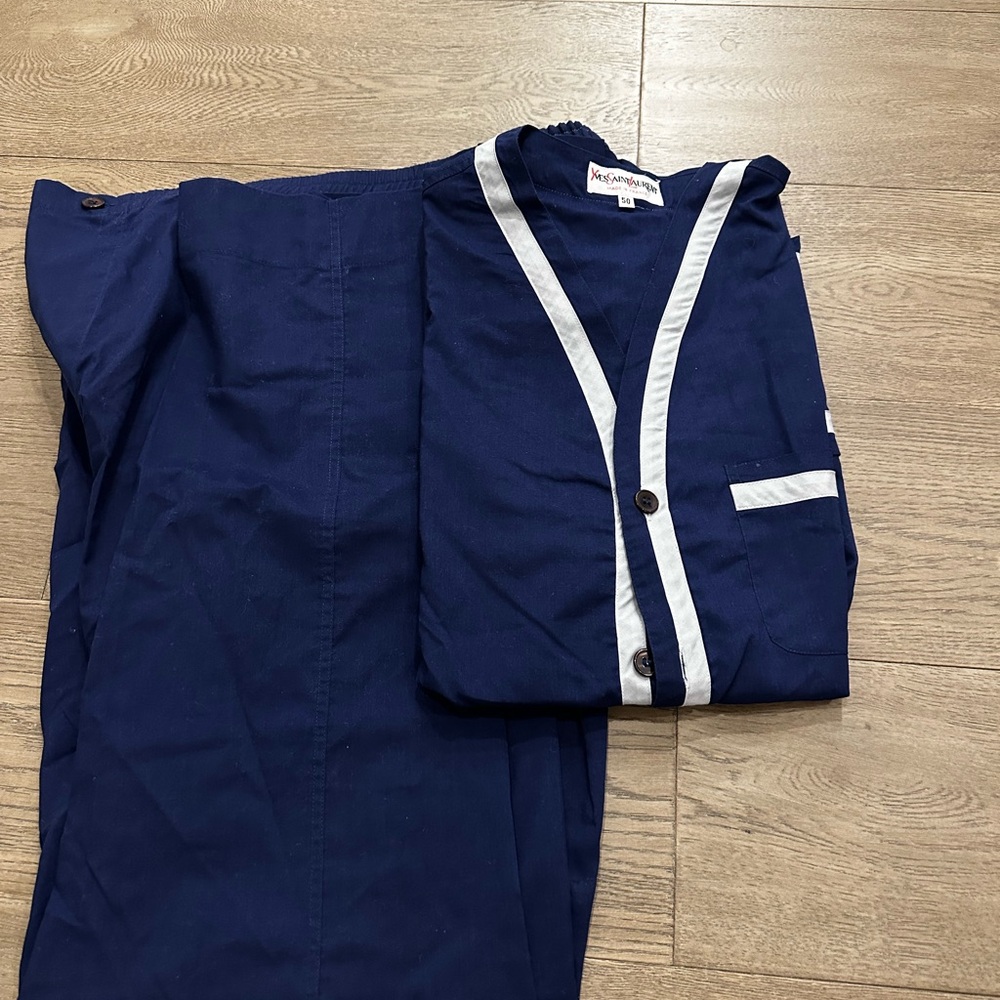 Navy Blue Uniform Set with White Trim